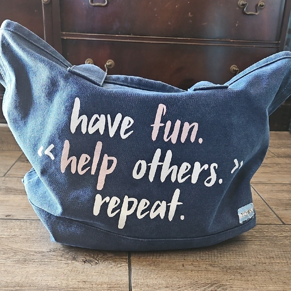 TOMS Blue Canvas Tote Bag